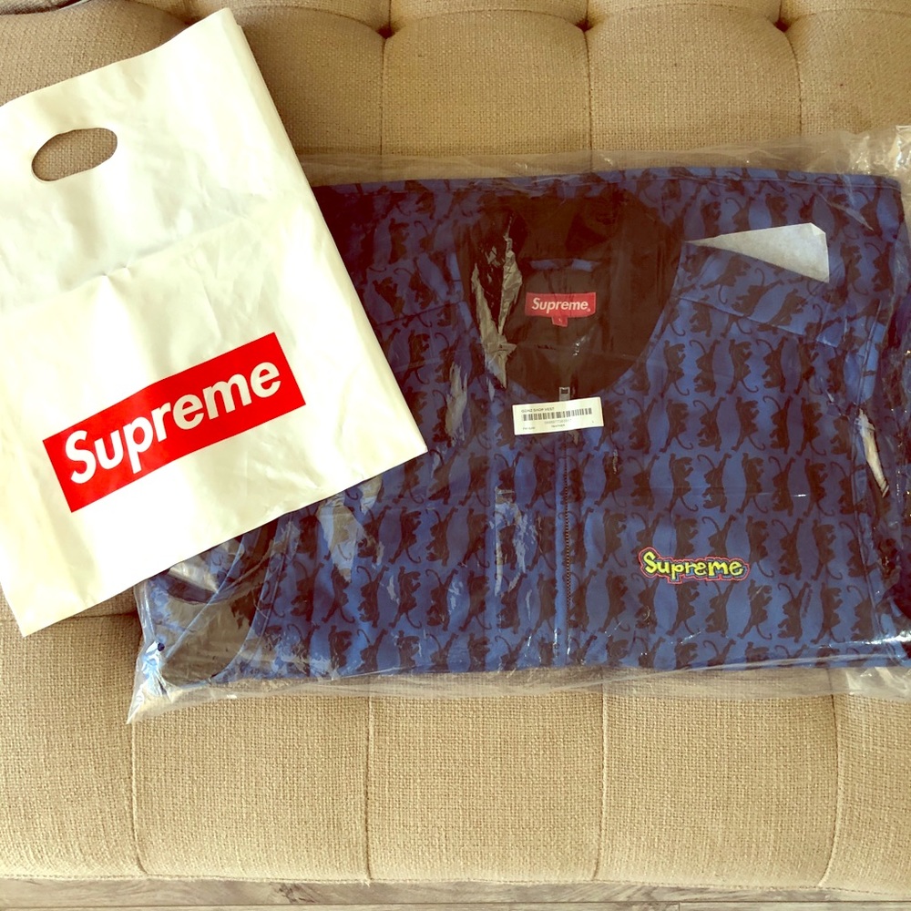 supreme gonz shop vest panther size large FW18